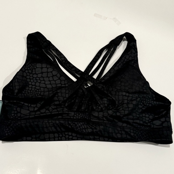 ID Ideology Women S Tonal Print Strappy Low Impact Sports Bra Black Size Large - Picture 8 of 10